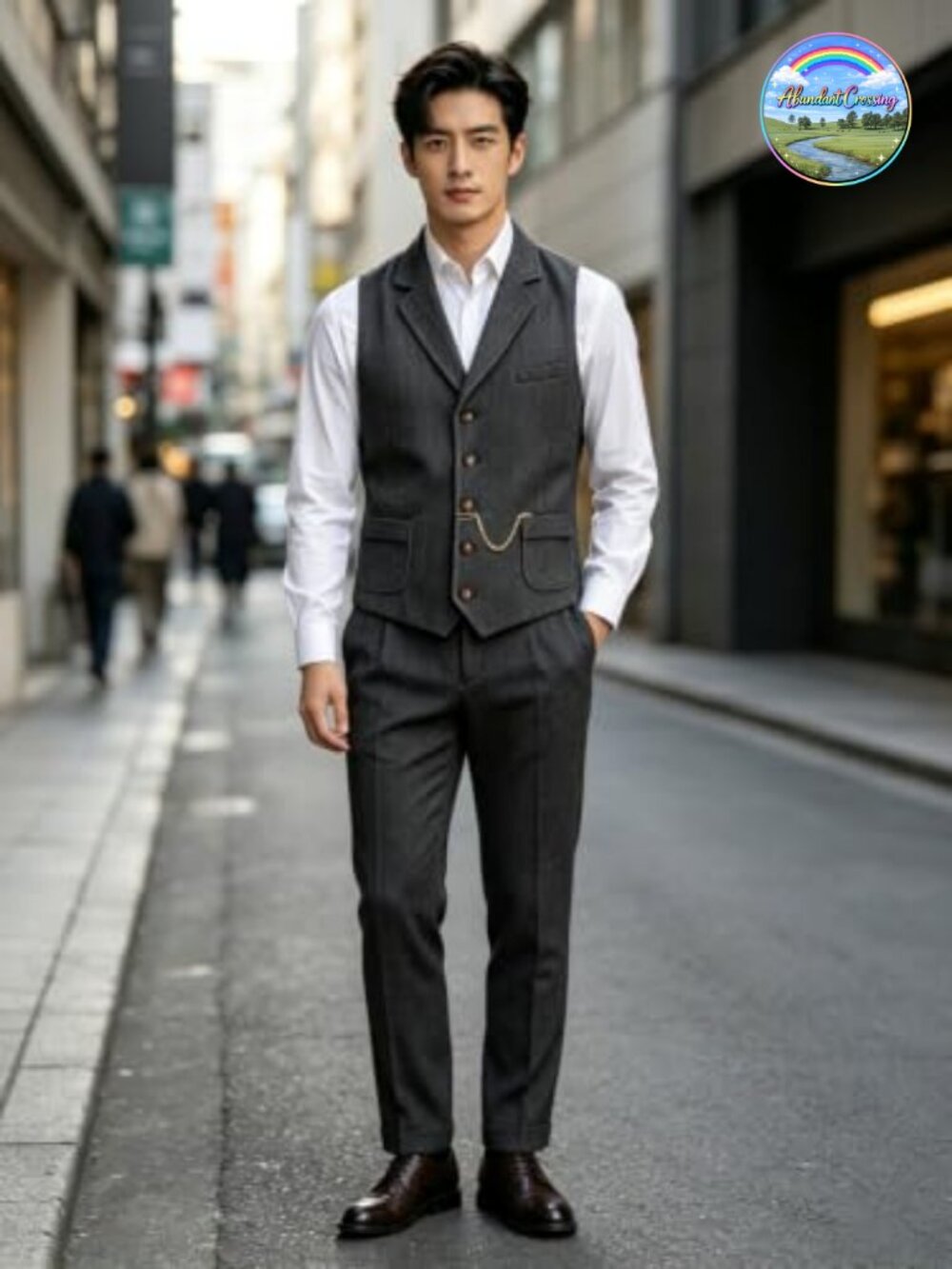 Tweed Herringbone Wool Blend Suit Vest Western Waistcoat Groomsman - Picture 5 of 5